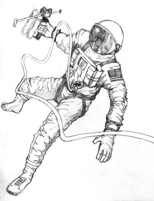 Ed White, Gemini 4, NASA, Space Walk, EVA, drawing, air and space