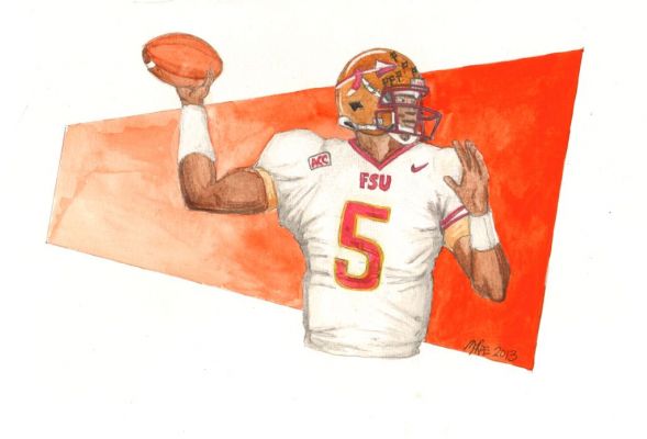 Jameis Winston, FSU watercolor