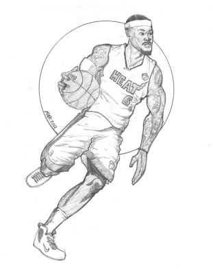 Miami Heat on Paul S Gallery   Basketball Drawings Lebron James  Miami Heat Pencils