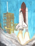 Space-Shuttle-Discovery-STS120-Launch-watercolor